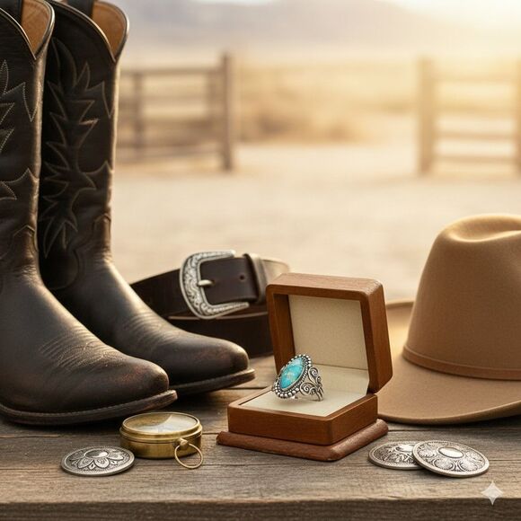 Brave Spirit Genuine Turquoise Ring Sterling Silver Western Cowgirl Jewelry - Picture 6 of 9